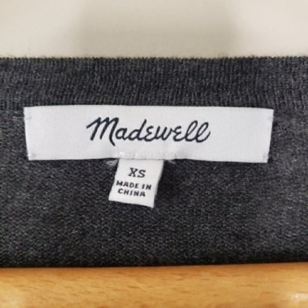 Madewell Gray Lightweight Tie Front Sweater Size XS - Picture 4 of 5